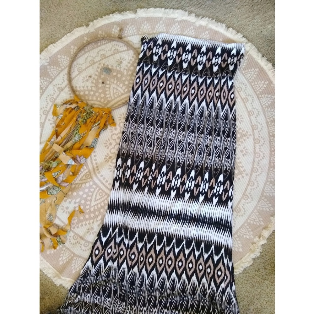 Anthro Neutral Print Maxi Skirt